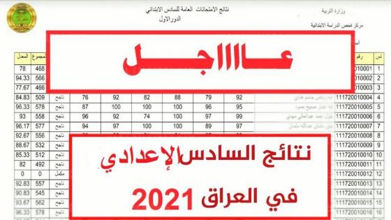 رابط تحميل نتائج السادس الإعدادي 2021 الدور الأول في العراق الان لينك نتائج السادس الإعدادي