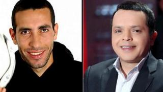 صور لاشتباك ساخر بين هنيدي وأبوتريكة وبينهما حسام عاشور